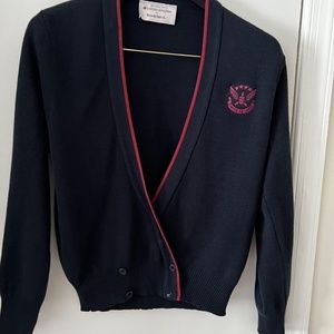 UA vintage uniform navy cardigan